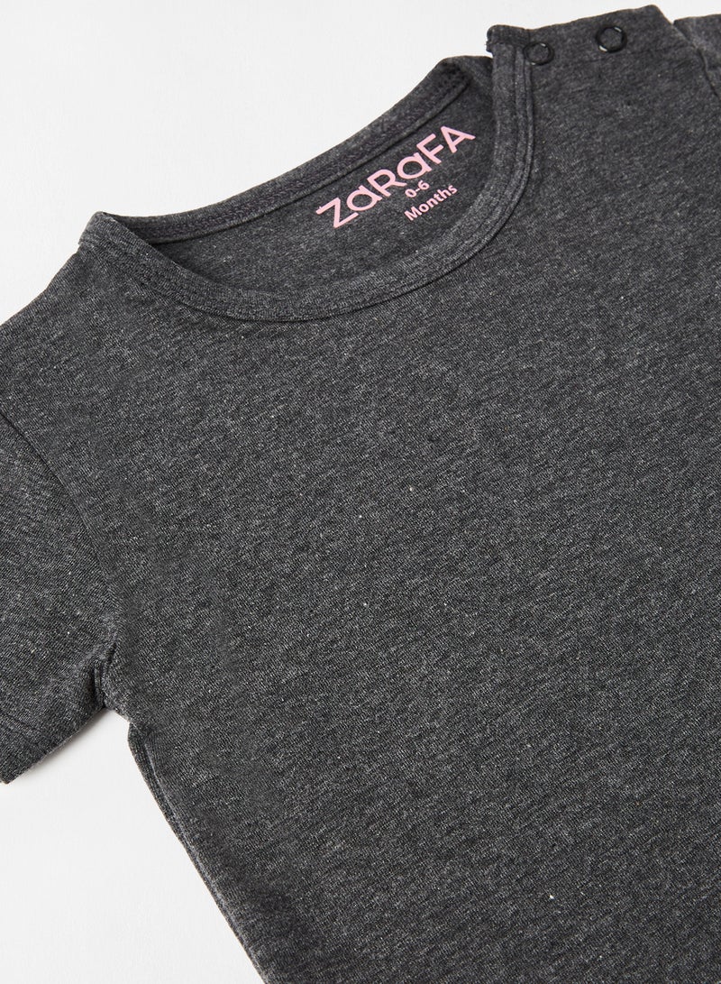 Zarafa Basic Plain T-Shirt Dark Grey Melange  - Image 4