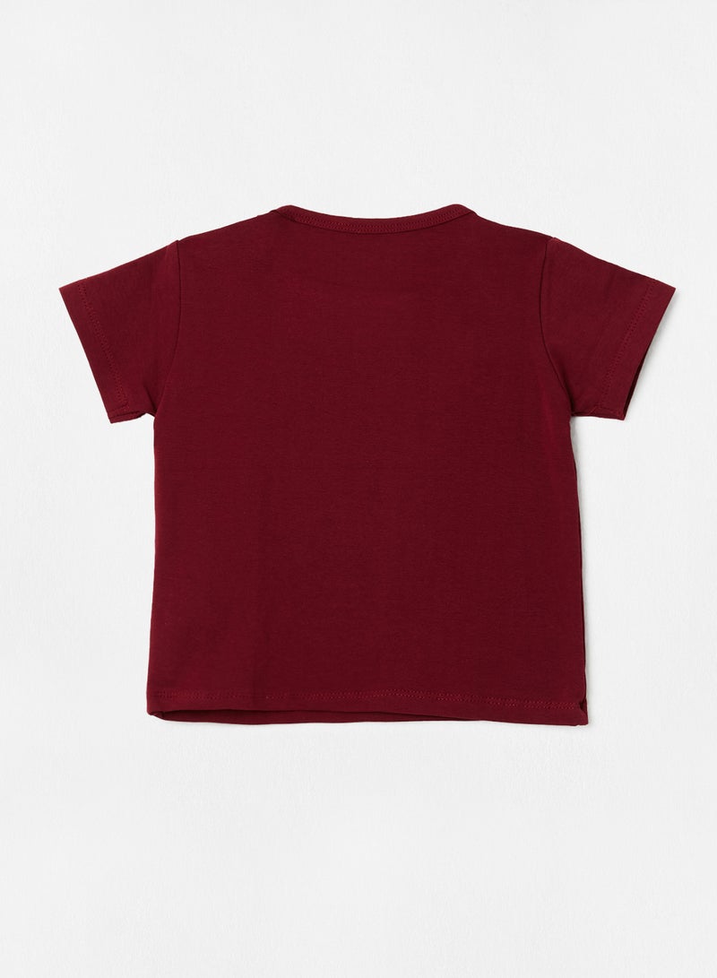 Zarafa Basic Plain T-Shirt Maroon  - Image 2