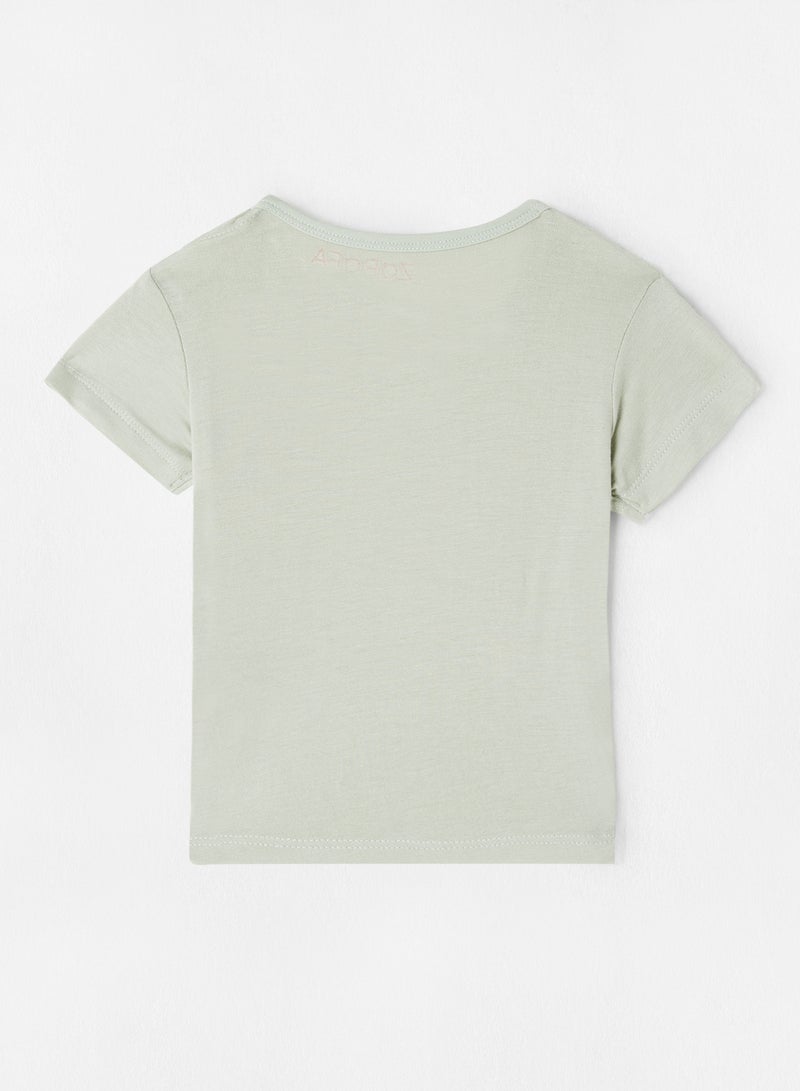 Zarafa Basic Plain T-Shirt Pistachio  - Image 2