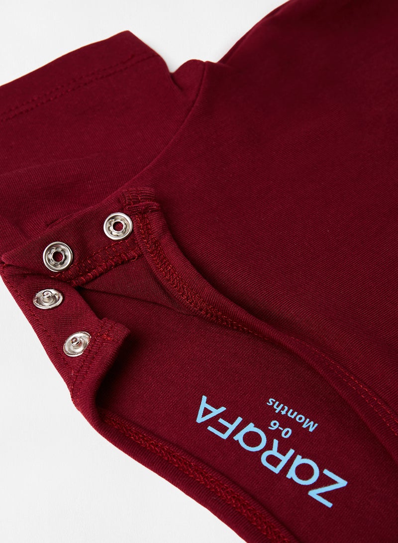 Zarafa Basic Plain T-Shirt Maroon  - Image 3