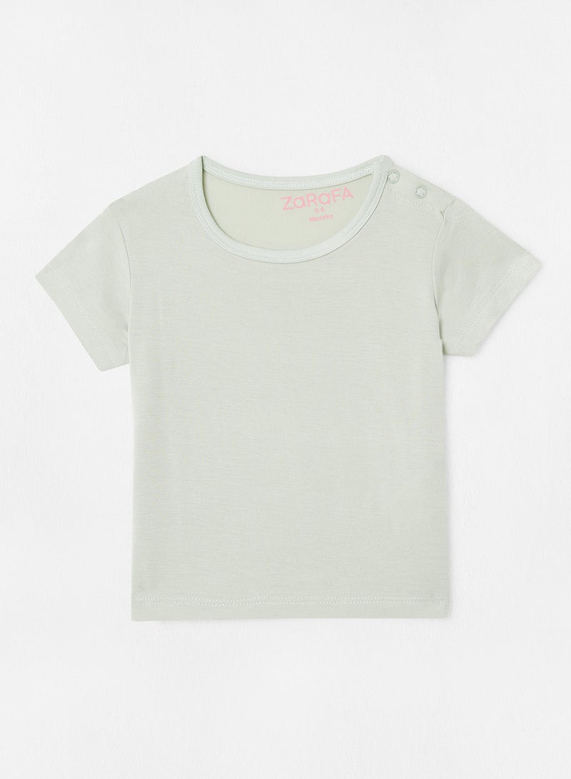 Zarafa Basic Plain T-Shirt Pistachio  - Image 1