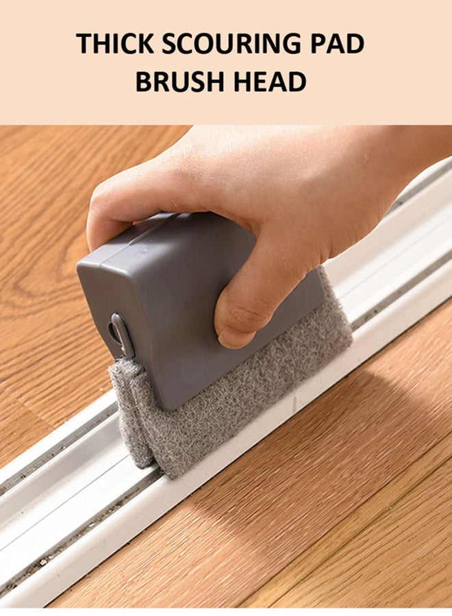 fashionhome - Window Cleaning Thick Scouring Pad Brush Brown 9x8cm - Image 1