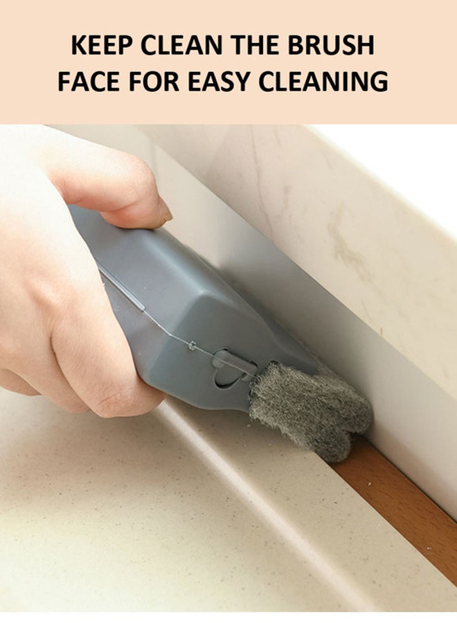 fashionhome - Window Cleaning Thick Scouring Pad Brush Brown 9x8cm - Image 1