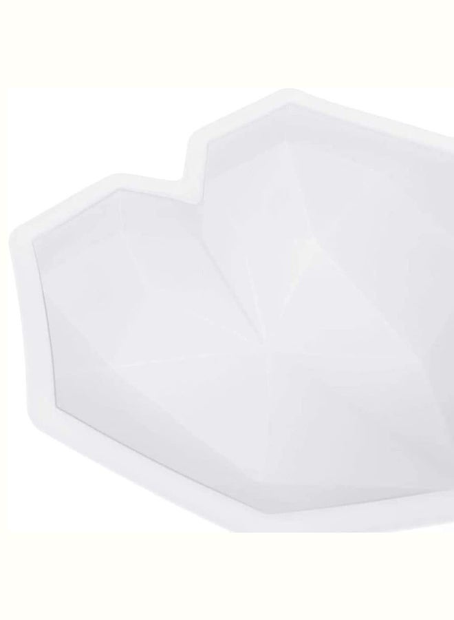 DDR 3D Diamond Heart Shape Mousse Cake Mold Trays,Silicone Baking Pan-Food Grade for Chocolate,Cake Decorating and DIY White 18 x 5.5 x 18cm