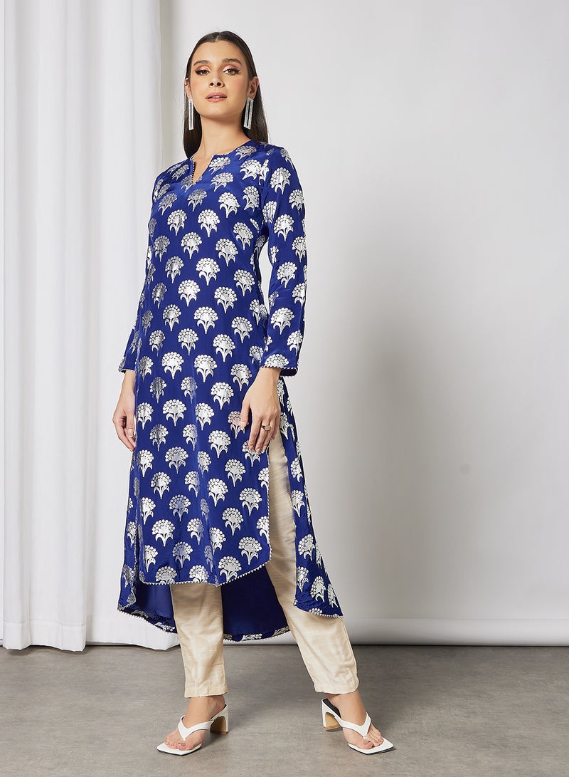 masaba - Floral Print Kurta Blue - Image 1