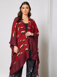 masaba Printed Ethnic Jacket Red  - Image 1