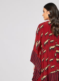 masaba Printed Ethnic Jacket Red  - Image 2