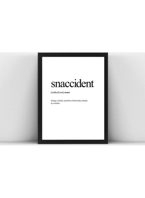 Snaccident Definition Poster With Frame Multicolour