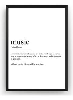 Music Definition Poster With Frame Multicolor 30x40cm