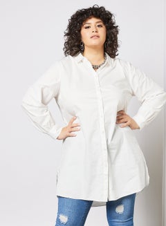 Vero Moda Curve Curve Longline Shirt White  - Image 4