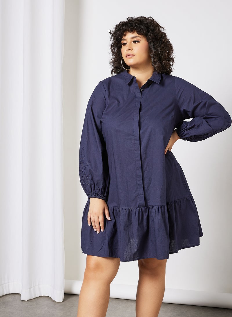 Vero Moda Curve - Curve Shirt Dress Navy - Image 1