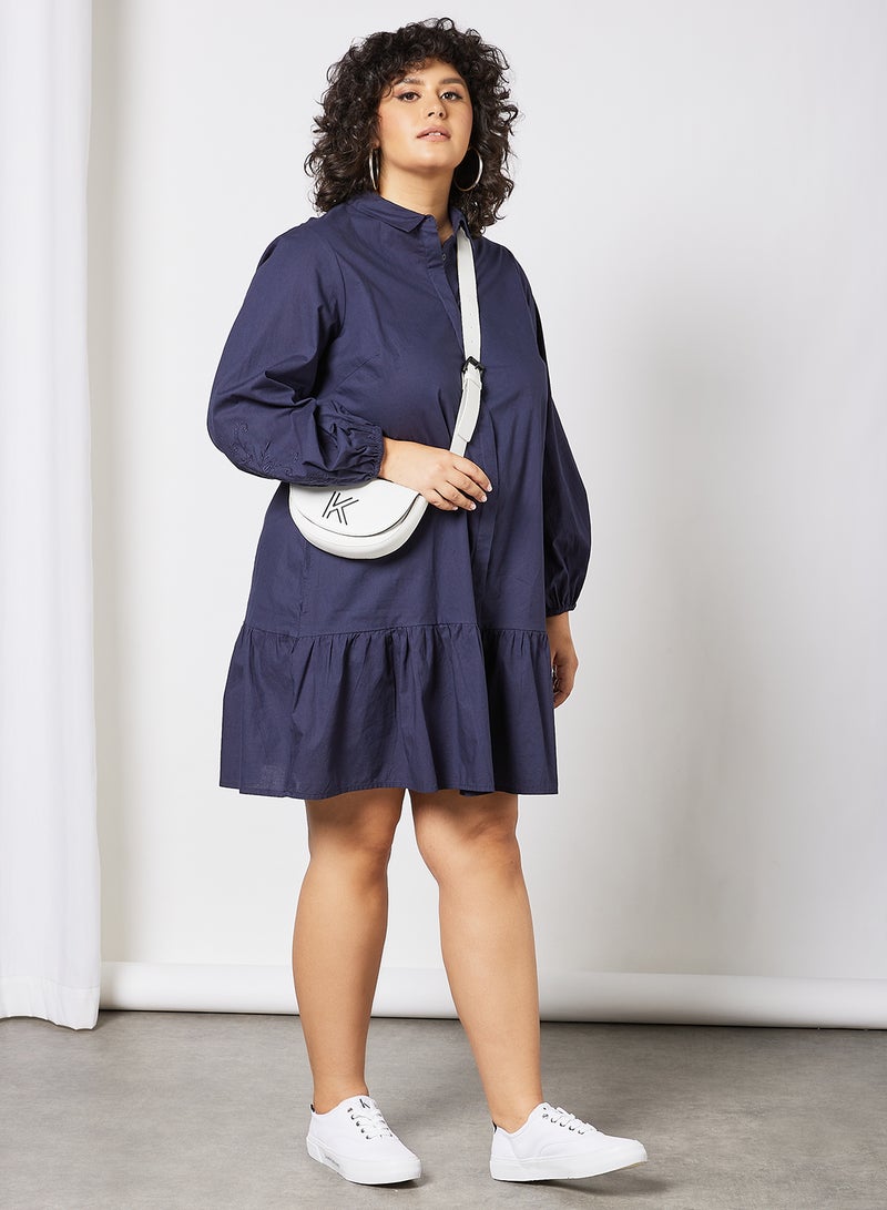 Vero Moda Curve - Curve Shirt Dress Navy - Image 1