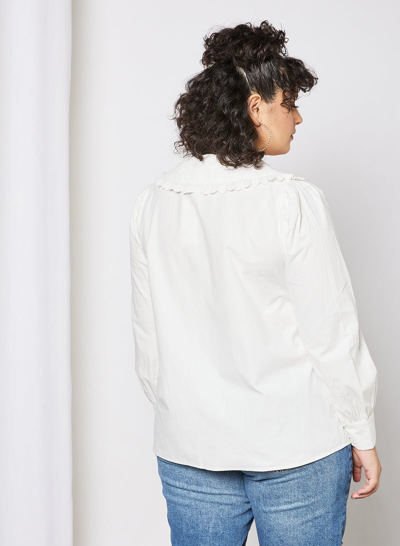 Only Carmakoma Curvy Pull Sleeve Shirt White  - Image 4