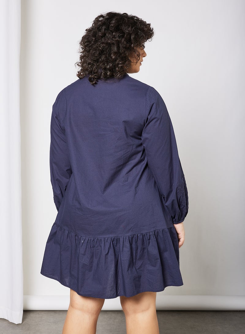 Vero Moda Curve - Curve Shirt Dress Navy - Image 1