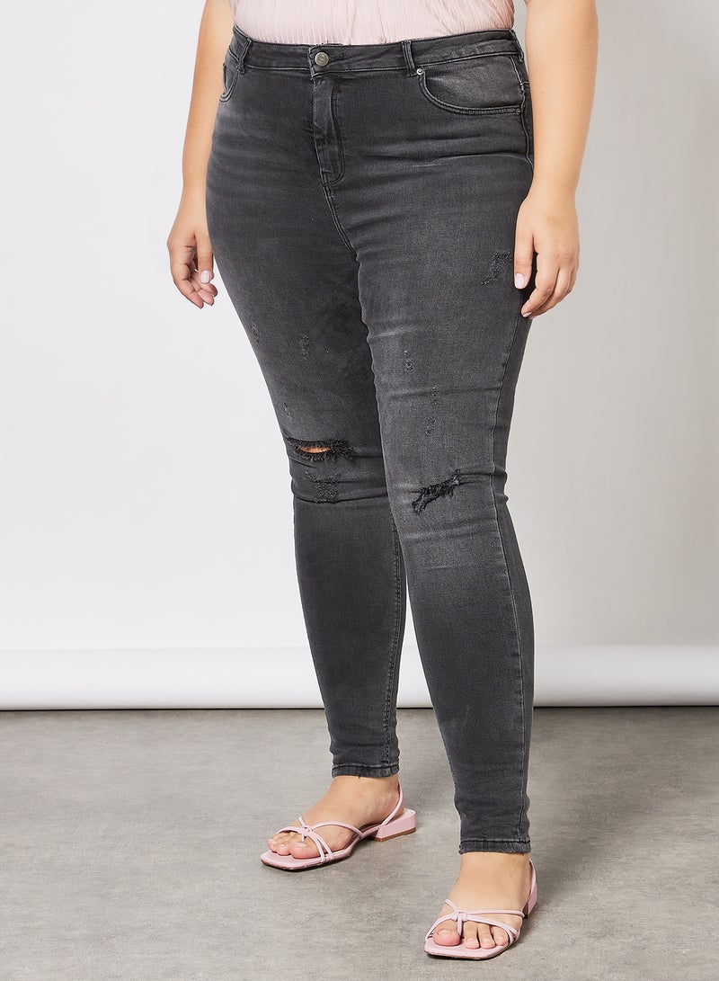Only Carmakoma - Curvy High Waist Skinny Jeans Black - Image 1