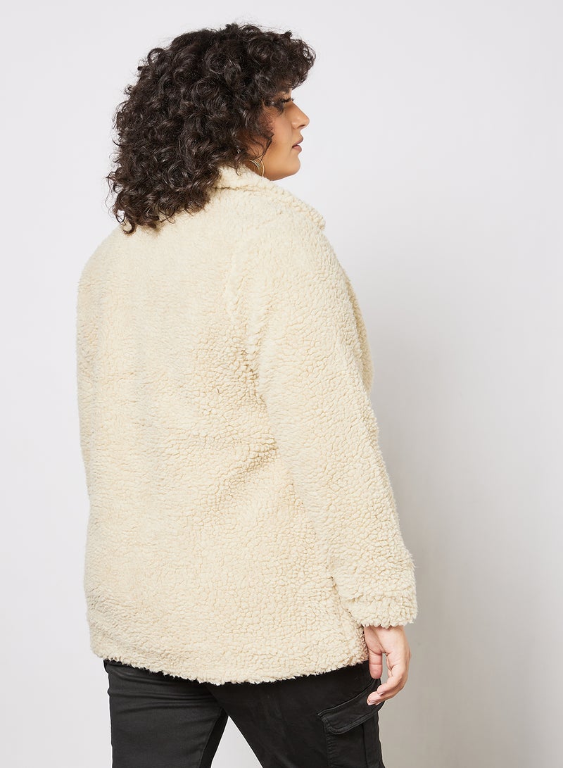 Only Carmakoma - Curvy Sherpa Jacket Beige - Image 1