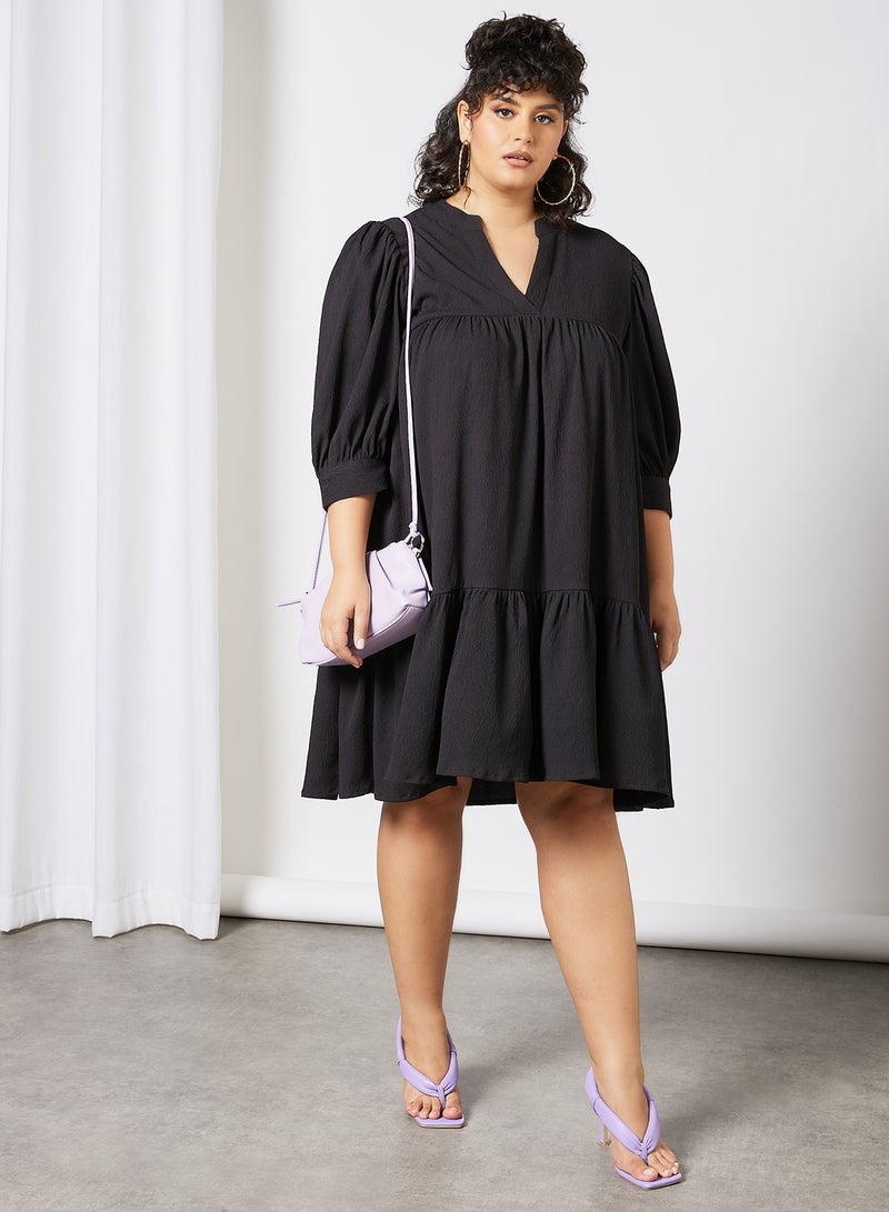 Vero Moda Curve Curve V-Neck Dress Black  - Image 1