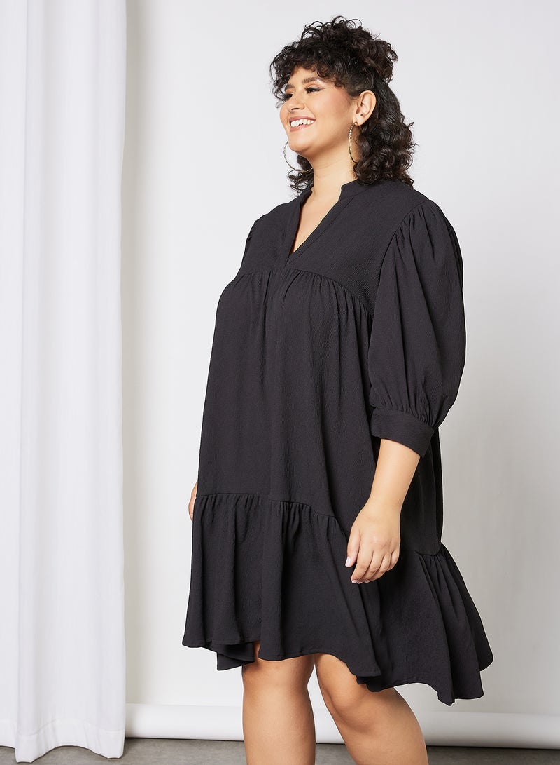 Vero Moda Curve Curve V-Neck Dress Black  - Image 2