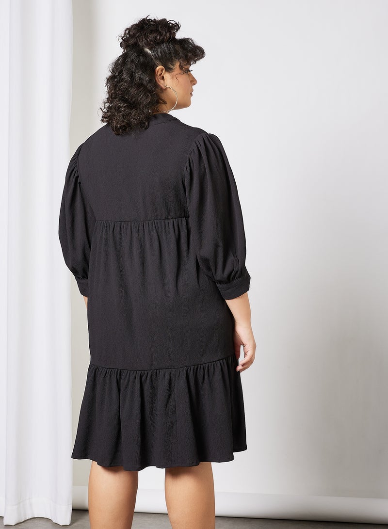 Vero Moda Curve Curve V-Neck Dress Black  - Image 3