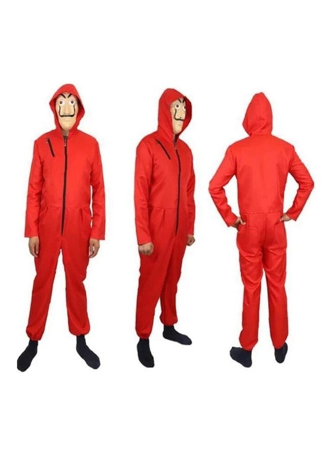 Rock Pow La Casa De Papel Hoodie Jumpsuit Costume With Mask M - Image 2