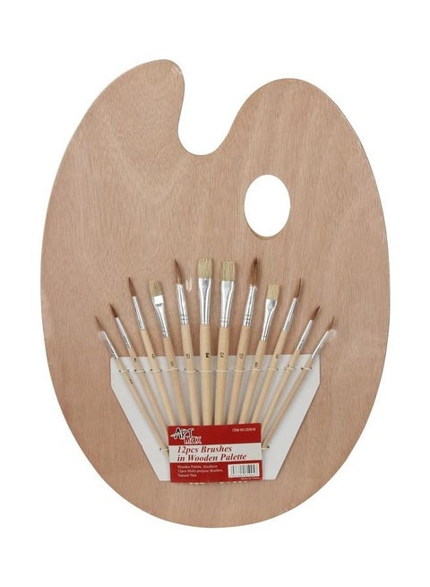12-Piece Paint Brush Set Beige