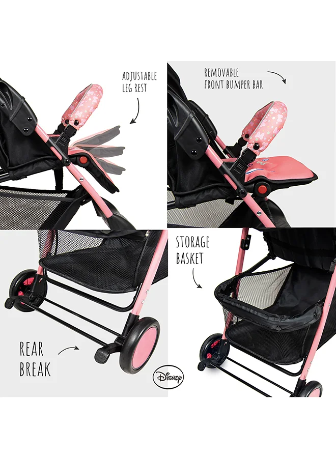 Disney Minnie Mouse Lightweight Picnic Stroller With Storage Cabin