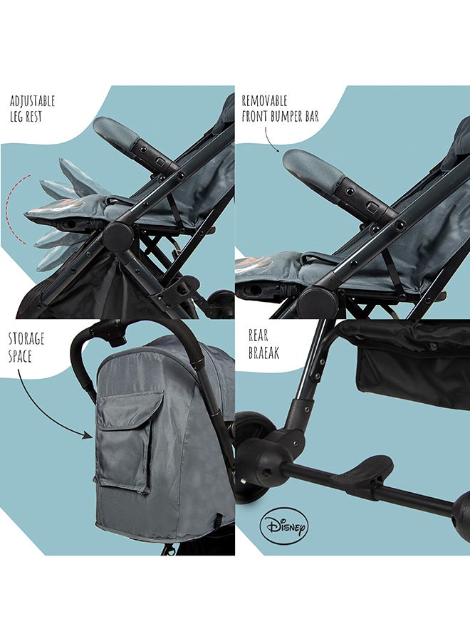 Mickey Mouse Travel Stroller With Storage Basket