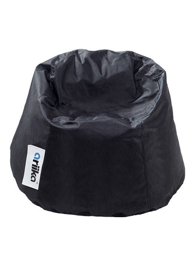 Ariika - Leather Small Puff Bean Bag Black - Image 1