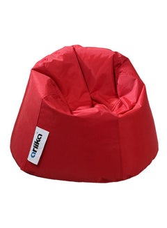 Leather Small Puff Bean Bag Red 78 × 50cm - v1634461036/N51378686A_1