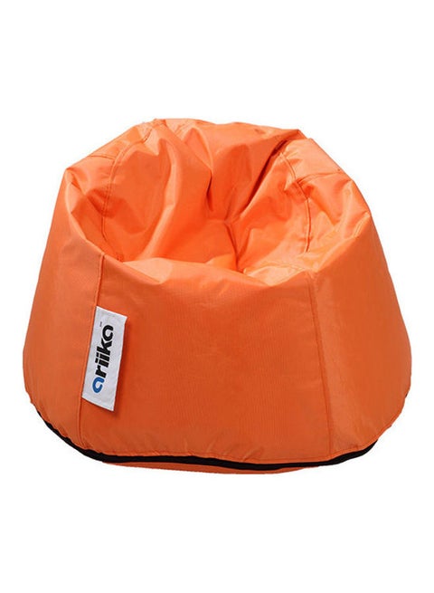 Leather Small Puff Bean Bag Orange 78 × 50cm