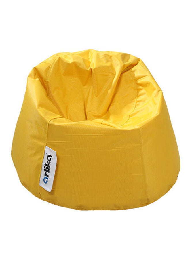 Ariika Leather Small Puff Bean Bag Yellow 