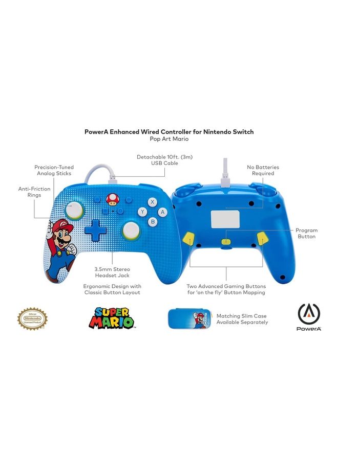 PowerA - Mario Pop Art Enhanced Wired Controller for Nintendo Switch - Image 1