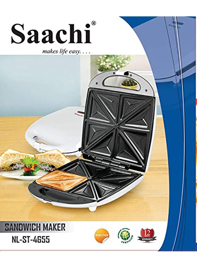 ساتشي ماكينة صنع السندويشات مانعة للالتصاق سعة 8 شرائح 1100 W NL-ST-4655-BK أسود/فضي  - Image 5
