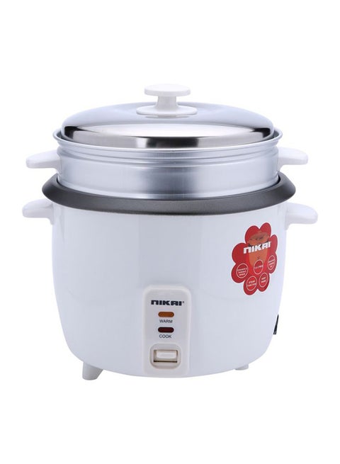 Rice Cooker With Steamer, Non-Stick Teflon-Coated Pot, And Keep Warm Function, Detachable Cord, Easy Cleaning, Perfectly Cooked Meals Every Time 1 L NR672N1 White