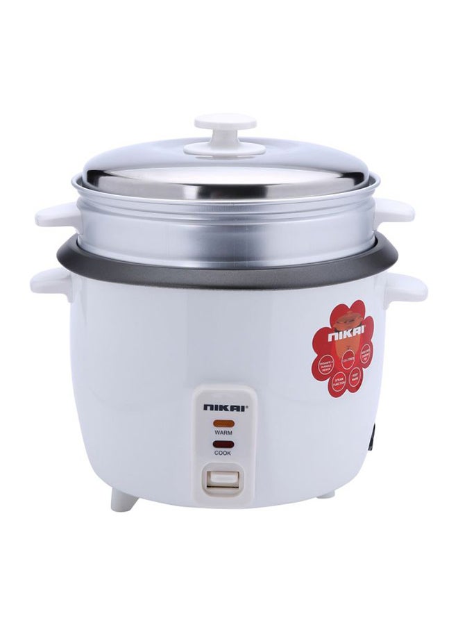 NIKAI - Rice Cooker With Steamer, Non-Stick Teflon-Coated Pot, And Keep Warm Function, Detachable Cord, Easy Cleaning, Perfectly Cooked Meals Every Time 1 L NR672N1 White - Image 1