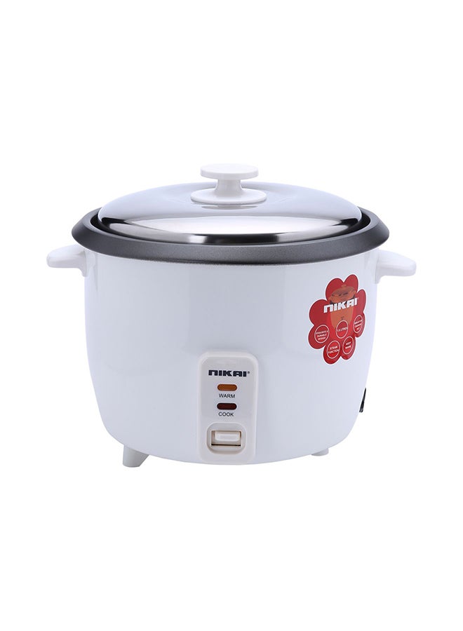 NIKAI - Rice Cooker With Steamer, Non-Stick Teflon-Coated Pot, And Keep Warm Function, Detachable Cord, Easy Cleaning, Perfectly Cooked Meals Every Time 1 L NR672N1 White - Image 1