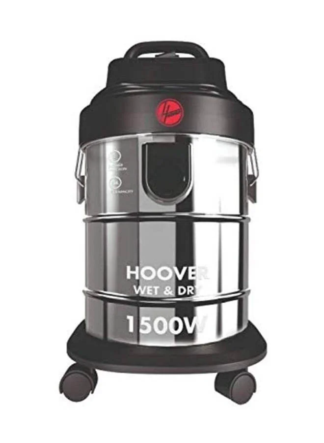 HOOVER Wet & Dry Drum Vacuum Cleaner For Home & Office Use - 18 L 1500 W HDW1-ME Black