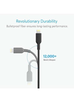 Anker Powerline II Lightning Cable (3ft), Probably The World's Most Durable Cable, MFi Certified for iPhone 11/11 Pro/11 Pro Max/Xs/XS Max/XR/X/8/8 Plus/7/7 Plus/6/6 Plus Black  - Image 3