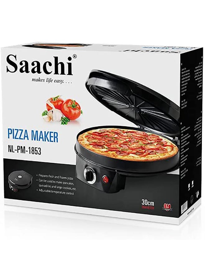 Saachi - Pizza Maker NL-PM-1853-BK With Adjustable Thermostat 1200.0 W NL-PM-1853-BK Black - Image 1
