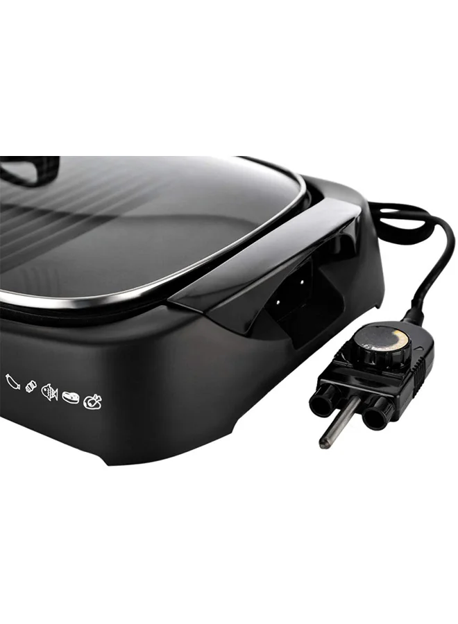 KENWOOD Health Grill, Glass Lid, Variable Temperature Control, Drip Tray, Oil Draining Channels, 1700 W HG230 Black/Clear