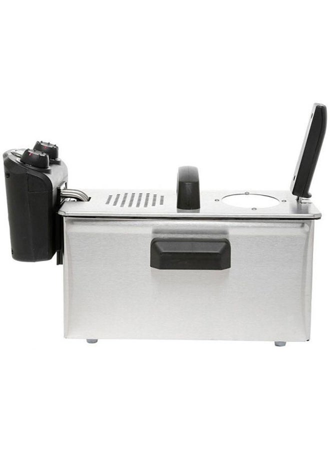 Deep Fryer with Two Baskets, Stainless Steel Body, Removable Inner Pan, Adjustable Timer and Temperature Control 6 L 2000 W NL-DF-4758-ST Silver