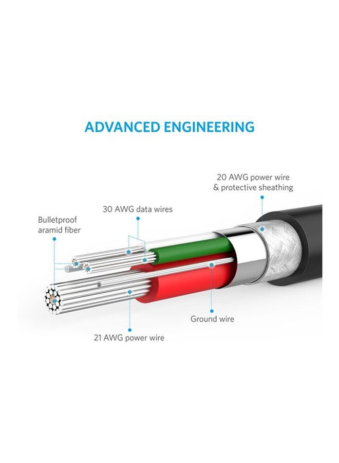 Anker - Anker Powerline II Lightning Cable (6ft), Probably The World's Most Durable Cable, MFi Certified for iPhone 14/14 Pro/13/13 Pro Max/12/12 Pro Max/XR/X/8/8 Plus/7/7 Plus/6/6 Plus Black - Image 1