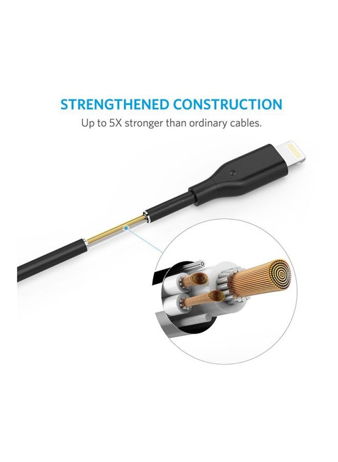 Anker - Anker Powerline II Lightning Cable (6ft), Probably The World's Most Durable Cable, MFi Certified for iPhone 14/14 Pro/13/13 Pro Max/12/12 Pro Max/XR/X/8/8 Plus/7/7 Plus/6/6 Plus Black - Image 1