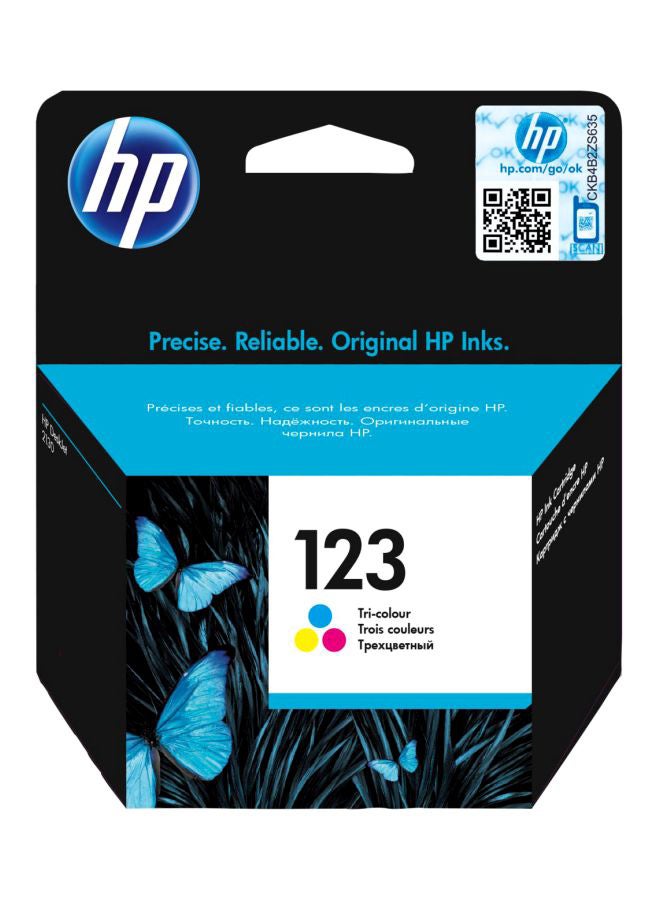 HP 123 Tri-Color Original Ink Cartridge Multicolour  - Image 1