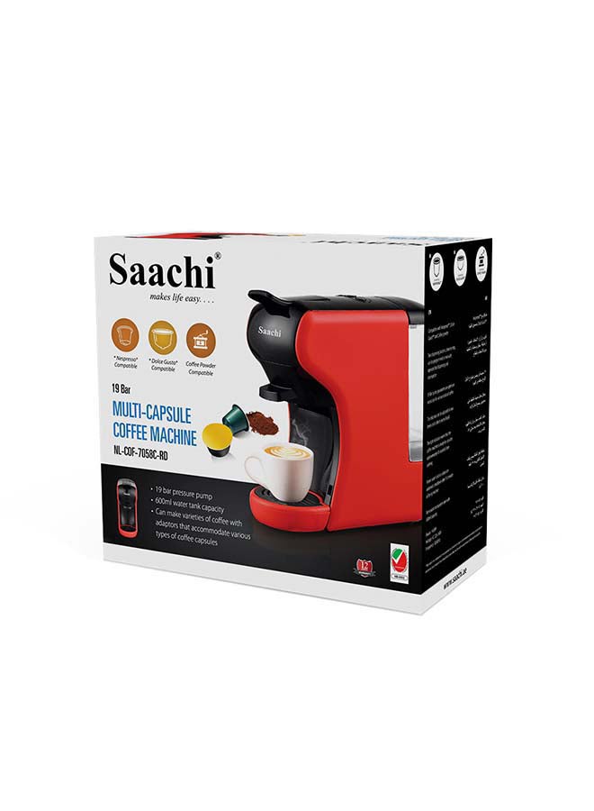 Saachi - Multi Capsule Coffee Maker 1450.0 W NL-COF-7058C-RD Red/Black - Image 1