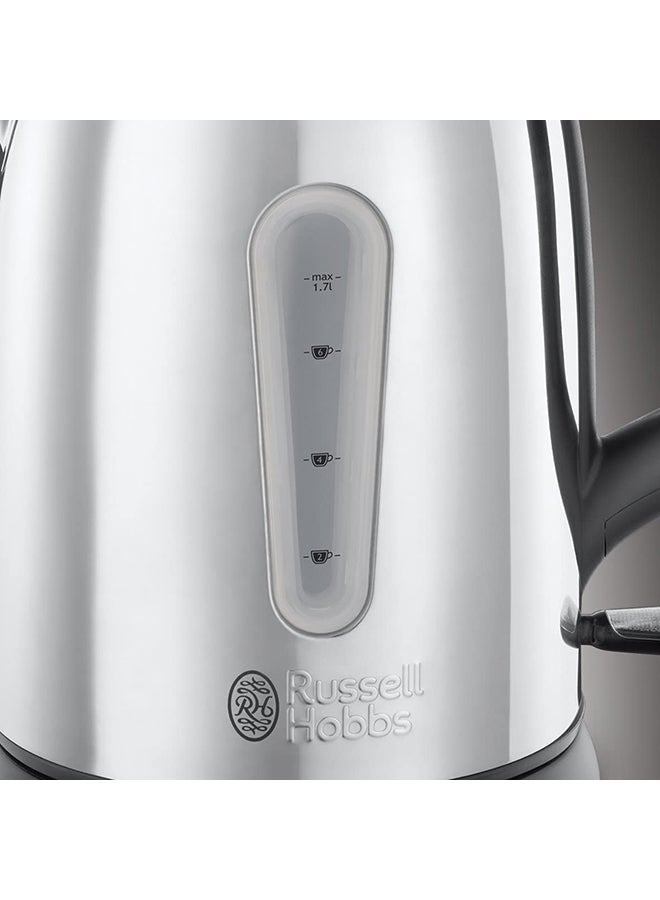 Russell Hobbs - Electric Kettle, Sleek Stainless Steel Design with Rapid Boil, Perfect for Warm Beverages for Home & Office Use 1.7 L 3000 W 23760 Silver - Image 1