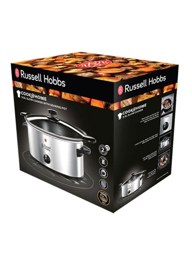 Russell Hobbs Slow Cooker - 3.5L with Searing Pot, 3 Heat Settings, Non-slip Feet, Dishwasher Safe 3.5 L 160 W 22740GCC/19790 Silver  - Image 3