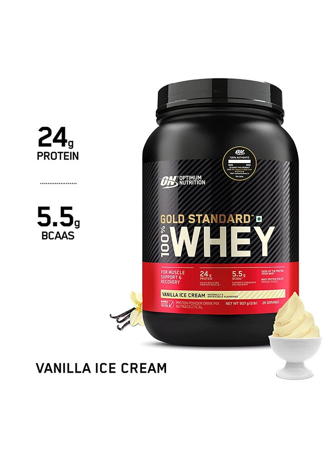 أوبتيموم نيوتريشن بروتين مصل اللبن جولد ستاندرد 100% - كريمة الفانيليا الفرنسية - 907 جرام - Image 2