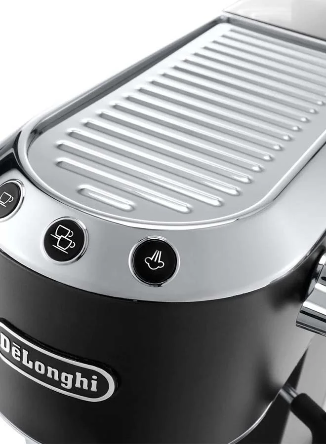De'Longhi Dedica Pump Espresso Manual Coffee Machine | Cappuccino, Latte Macchiato With Milk Frother | Thermo Block Heating System For Accurate Temperature | Easy To Clean | 1.1 L 1450 W EC685.BK Black/Silver
