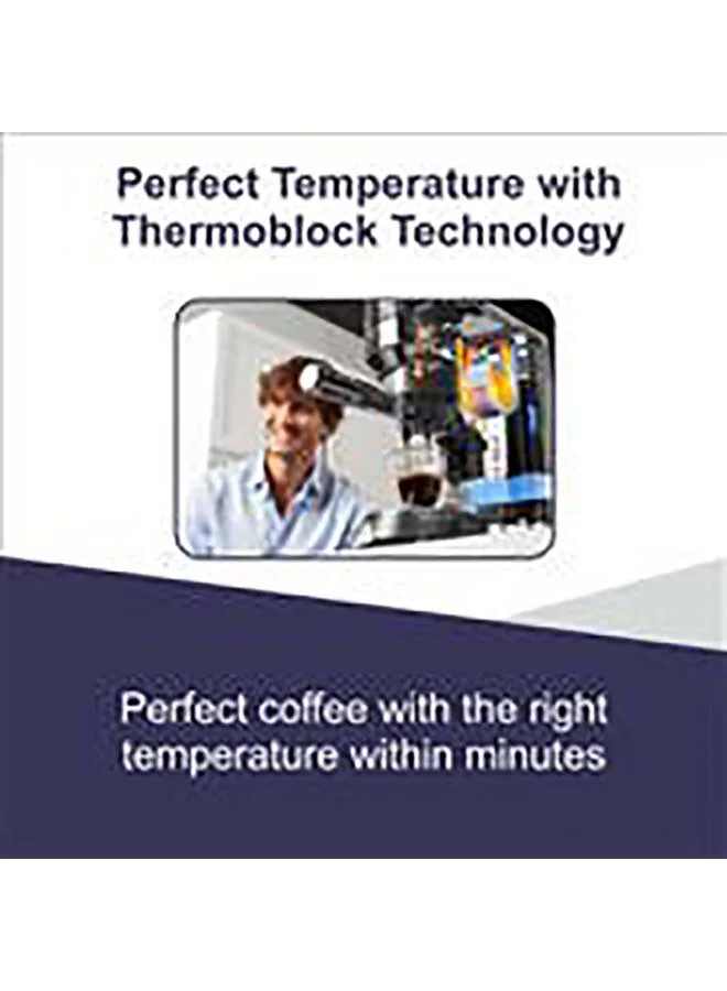 De'Longhi Dedica Pump Espresso Manual Coffee Machine | Cappuccino, Latte Macchiato With Milk Frother | Thermo Block Heating System For Accurate Temperature | Easy To Clean | 1.1 L 1450 W EC685.BK Black/Silver